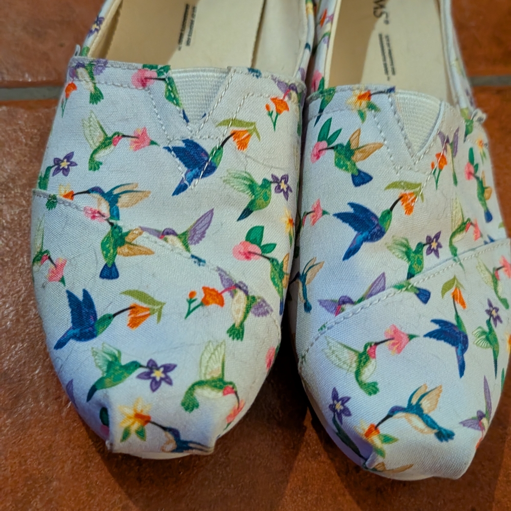 Toms Multicolor Hummingbird Slip-On Shoes
